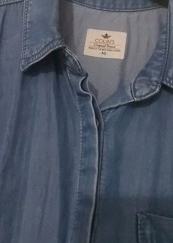Colin's Mavi Dugmeli Denim Kadin Gomlek