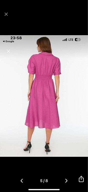 Trendyol milla fuşya elbise - Görsel 6