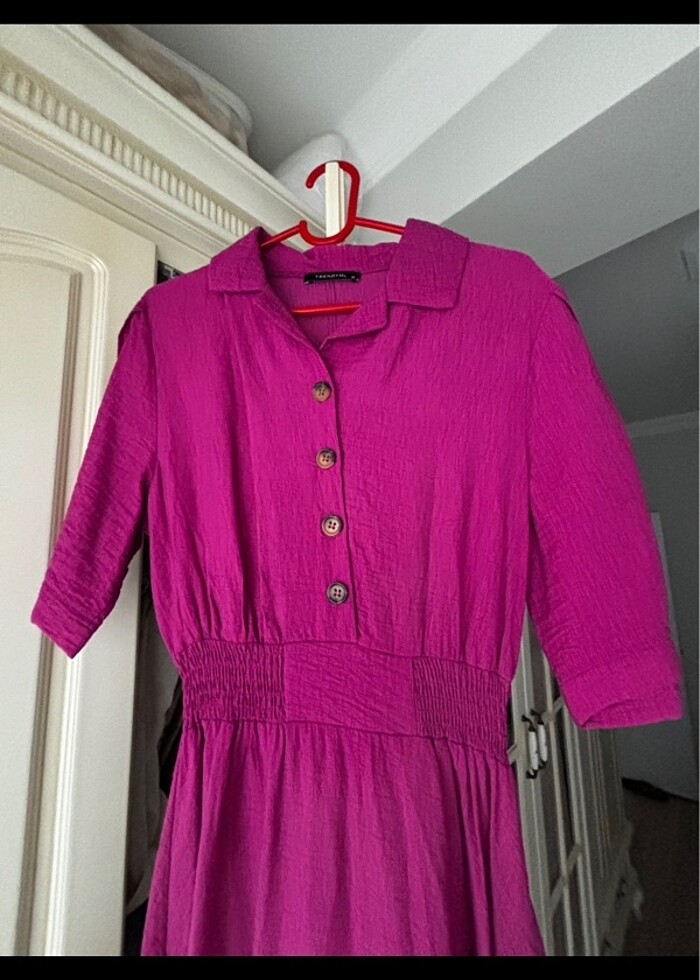 Trendyol milla fuşya elbise - Görsel 4