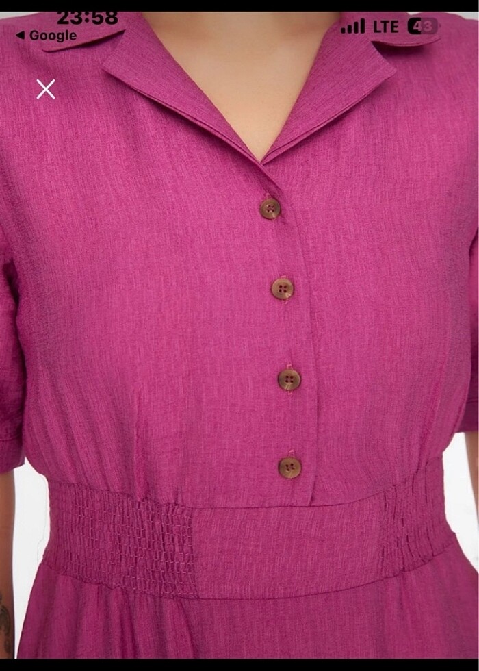 Trendyol milla fuşya elbise - Görsel 3