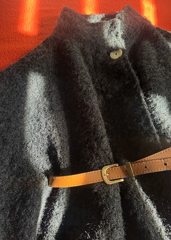 Kahverengi Yünlü panço - Görsel 3