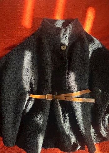 Kahverengi Yünlü panço - Görsel 2