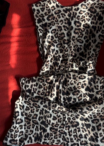 Zara Leopar Desenli Kolsuz Midi Elbise - Görsel 2