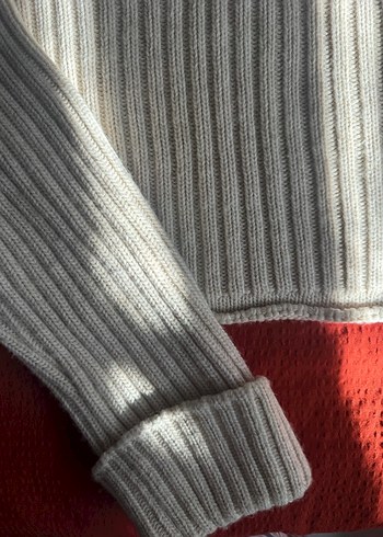 Zara krem oversize kazak - Görsel 3