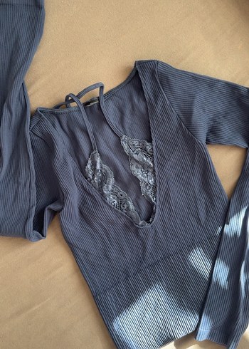 Mango korse etkili vintage üst - Görsel 5