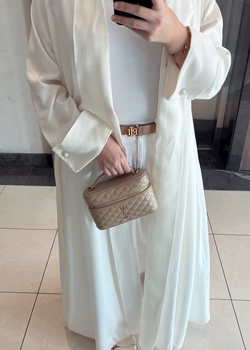 Sedefli ketenimsi özel dikim abaya