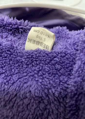 Mor Kapüşonlu Kız Çocuk Fermuarlı Mont - Görsel 3