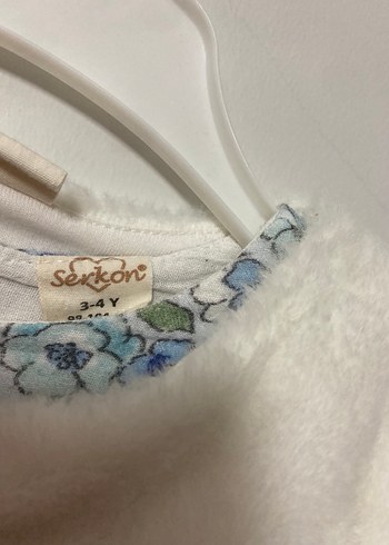 Kız Çocuk Beyaz Kürklü Bohem Elbise - Görsel 5