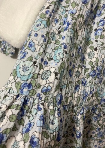 Kız Çocuk Beyaz Kürklü Bohem Elbise - Görsel 2