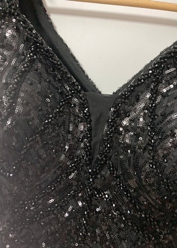 Siyah Uzun Drapeli V Yaka Gotik Elbise - Görsel 4