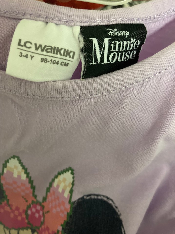 Minnie Mouse Baskılı Kız Elbise - Görsel 5