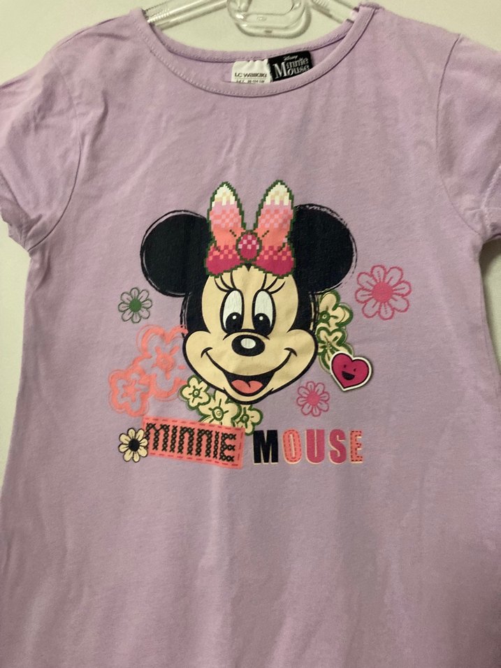 Minnie Mouse Baskılı Kız Elbise - Görsel 2