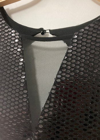 Siyah Yılan Desenli Uzun Kadın Abiye Elbise - Görsel 4