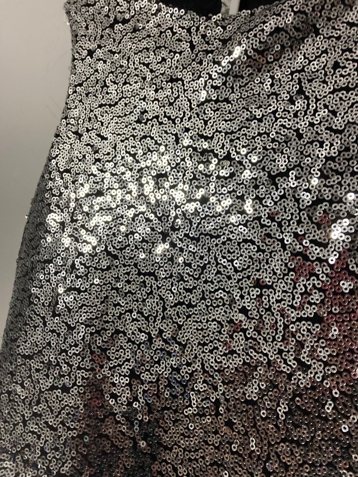 Kız Çocuk Gri Metalik Fırfırlı Elbise - Görsel 2