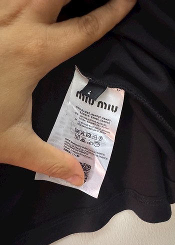Miu Miu Miu Miu Siyah Oversize kadın Tişört L beden