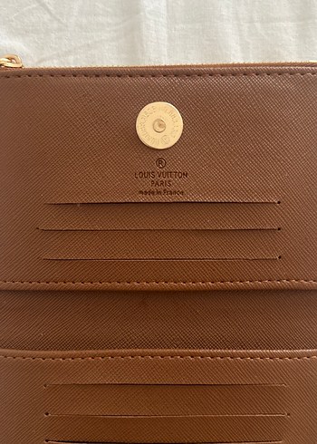 Beden Louis Vuitton Kahverengi Deri Fermuarlı Kadın Clutch Cüzdan