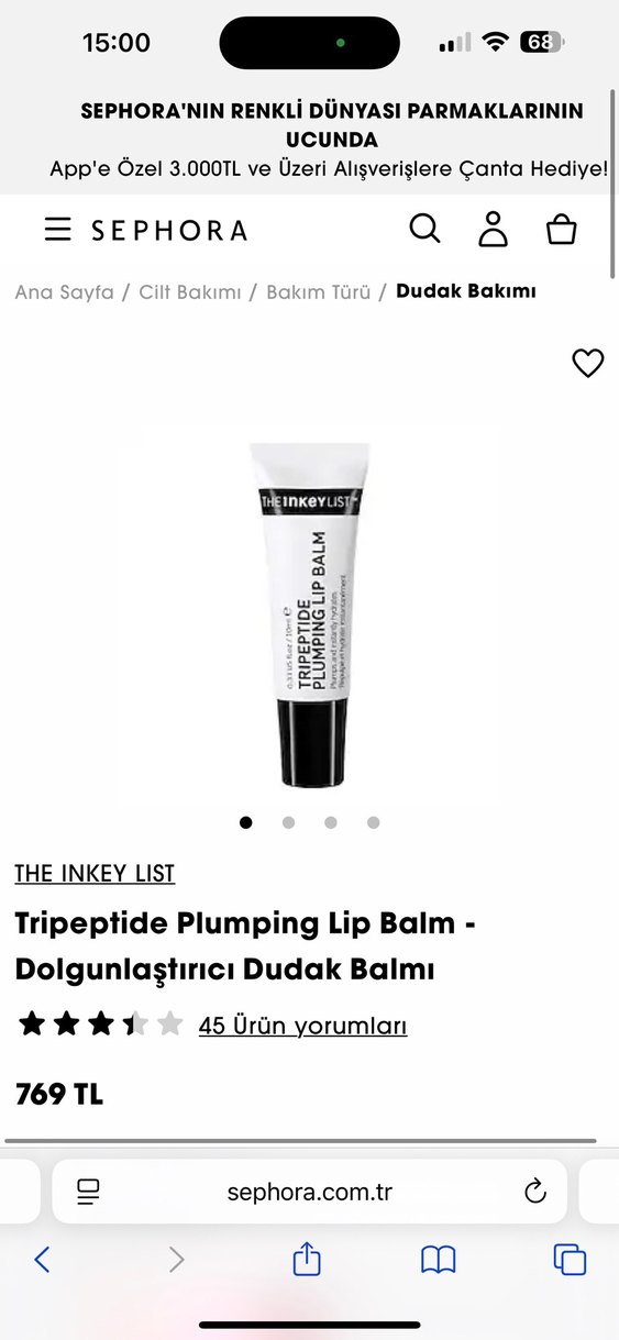 THE INKEY LIST tripeptide Plumping Lip Balm Dolgunlaştırıcı balm - Görsel 3