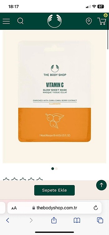  Beden The body shop Vitamin C Kağıt Maske