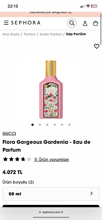  Beden GUCCI Flora Gorgeous Gardenia - Eau de Parfum 10 ml