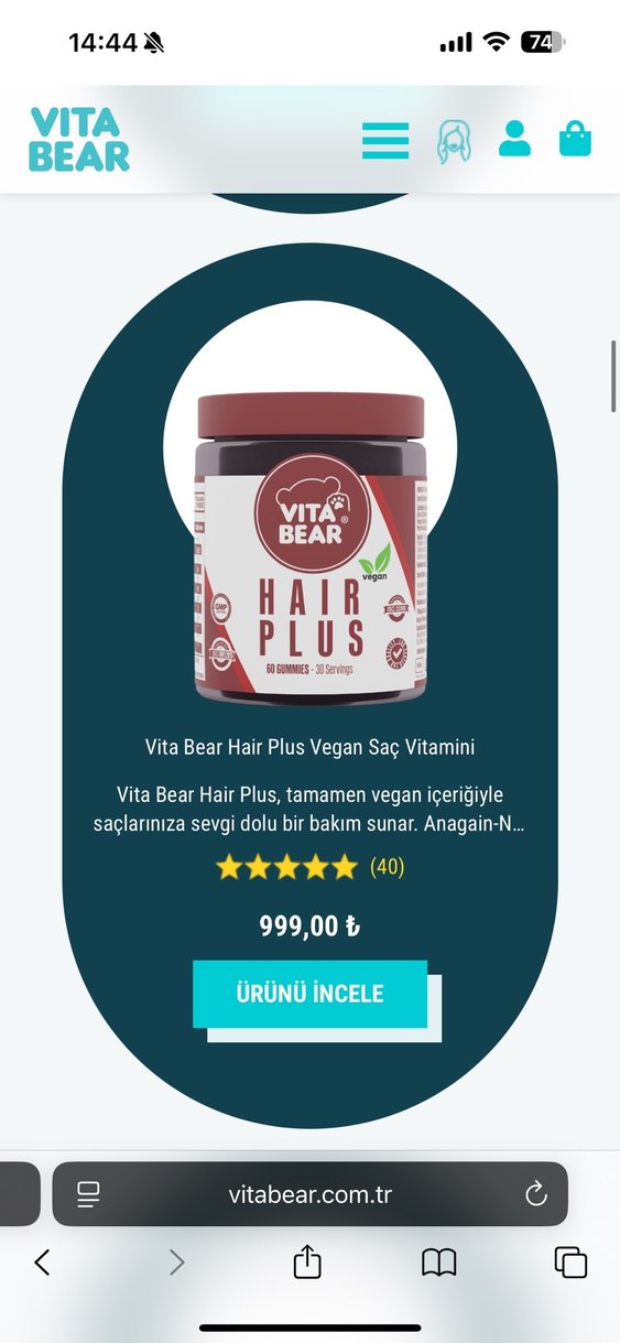 Vita bear gelişmiş saç vitamini - Görsel 2