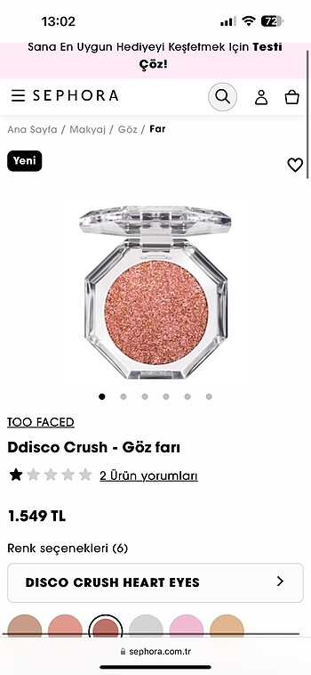 Beden TOO FACED Ddisco Crush - Göz farı