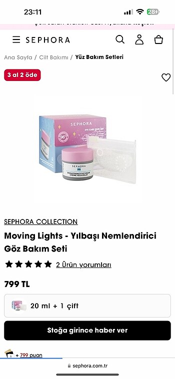 SEPHORA COLLECTION Moving Lights  Nemlendirici Göz Bakım kremi - Görsel 2