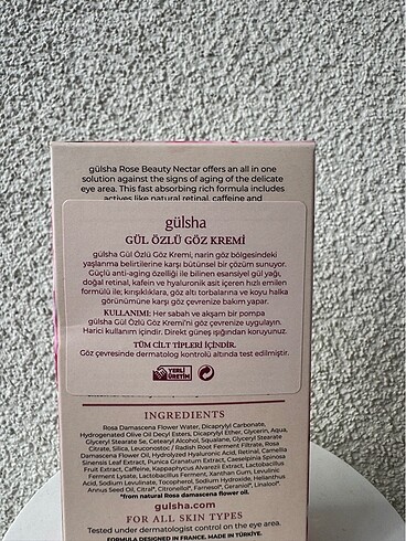 Gülsha Gül Özlü Göz Kremi - Eye Perfector Cream - Görsel 2
