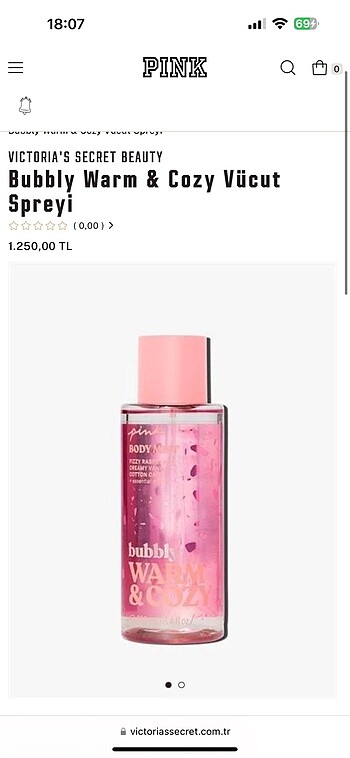 Beden V ICTORIA'S SECRET Bubbly Warm & Cozy Vücut Spreyi