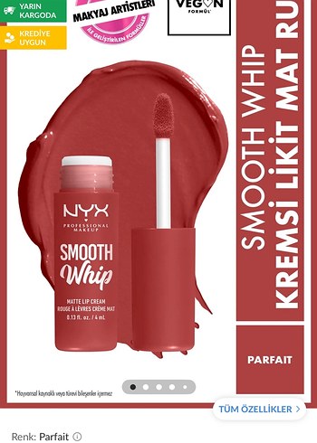 Beden Nyx Professional Makeup Smooth Whip Kremsi Likit Mat Ruj Cheeks