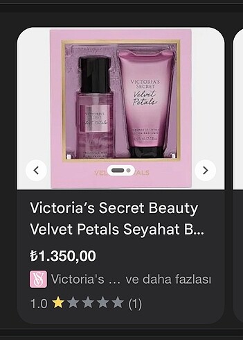  Beden VİCTORIA'S SECRET Velvet Petals Mini Vücut Spreyi & Losyonu Set