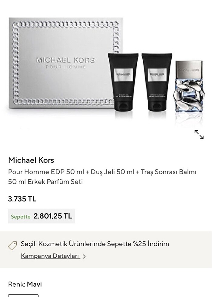 MICHAEL KORS Pour Homme erkek bakım Seti (parfüm, losyon, duş je - Görsel 2