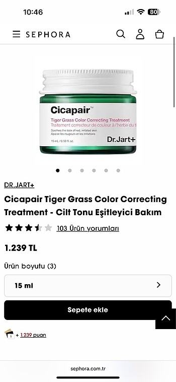 Beden DR.JART+ Cicapair Tiger Grass cilt tonu eşitleyici