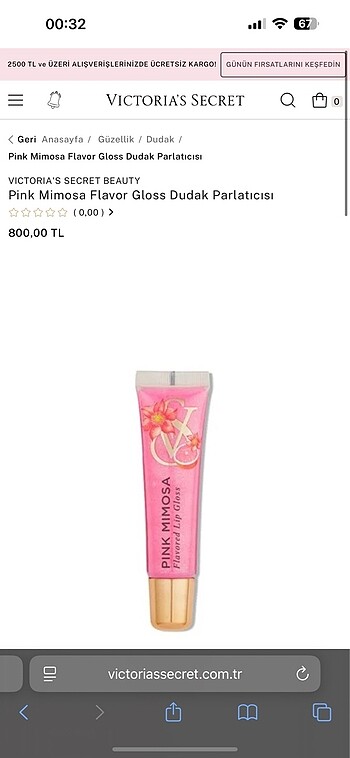 Beden VICTORIA'S SECRET Pink Mimosa Flavor Gloss Dudak Parlatıcı