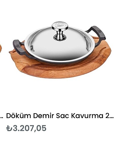  Beden siyah Renk Altınbaşak Döküm Demir Sac Kavurma 20 cm + Paslanmaz Kapak + Nih