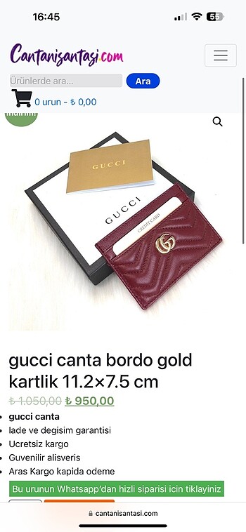 Beden gucci bordo gold kartlik 11.2×7.5 cm