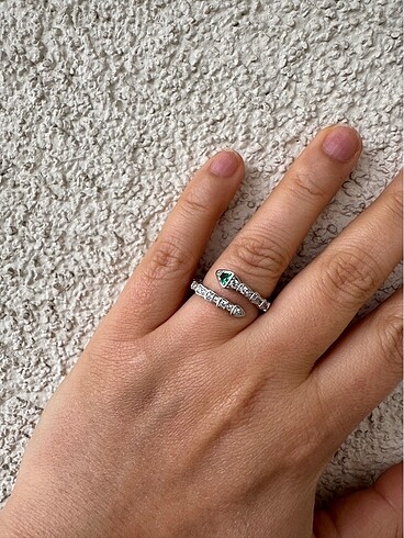 Bvgari yılan yüzük taşlı silver beyaz yeşil gözlü - Görsel 5