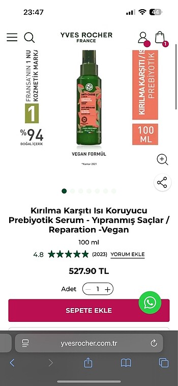 Beden Kırılma Karşıtı Isı Koruyucu Prebiyotik Serum Yıpranmış Saçlar R