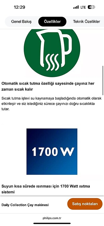 Philips PHILIPS HD7301 Çay Ustası Çay Makinesi çaycı