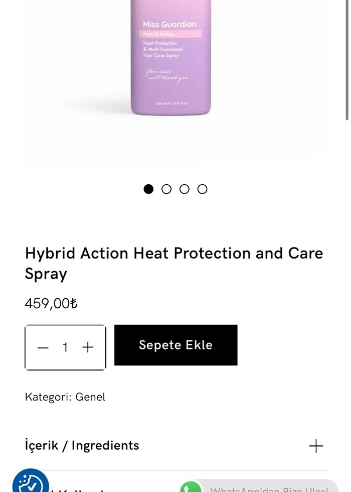 Mazel Miss Guardian Hybrid Action ısı koruyucu ve saç bakım spre - Görsel 2