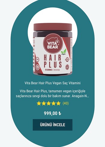 Vita Bear Hair Plus Saç Bakım Takviyesi - Görsel 3