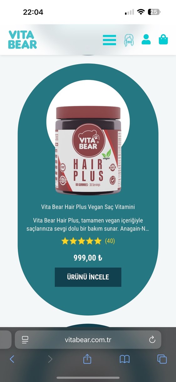 Vita Bear Hair Plus Saç Bakım Takviyesi - Görsel 3