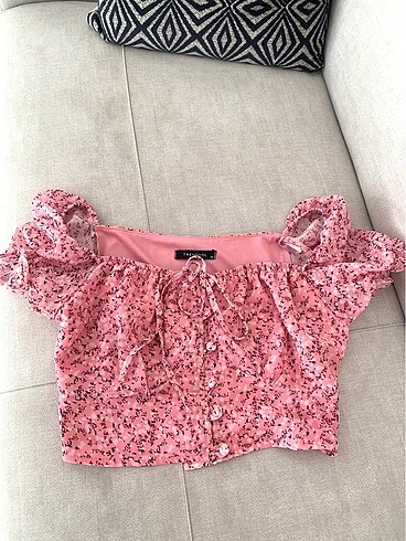 pembe crop bluz