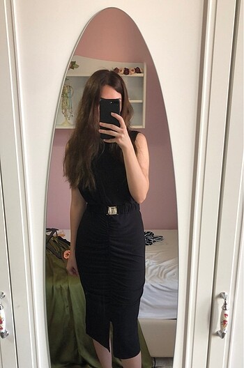Trendyolmilla siyah kemerli elbise