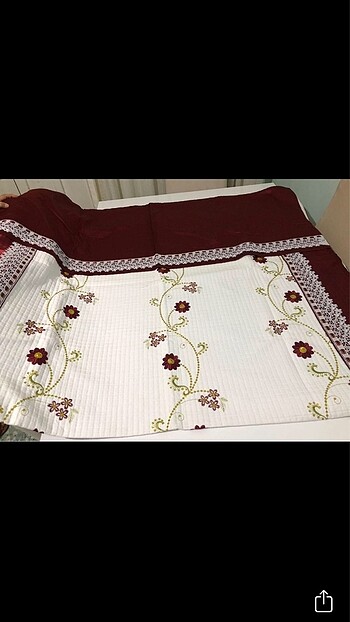 Beden bordo Renk El işi pike takımı