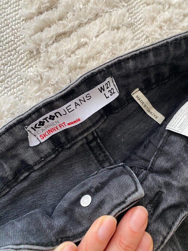 Gri Kadın Denim Skinny Fit Jean - Görsel 4