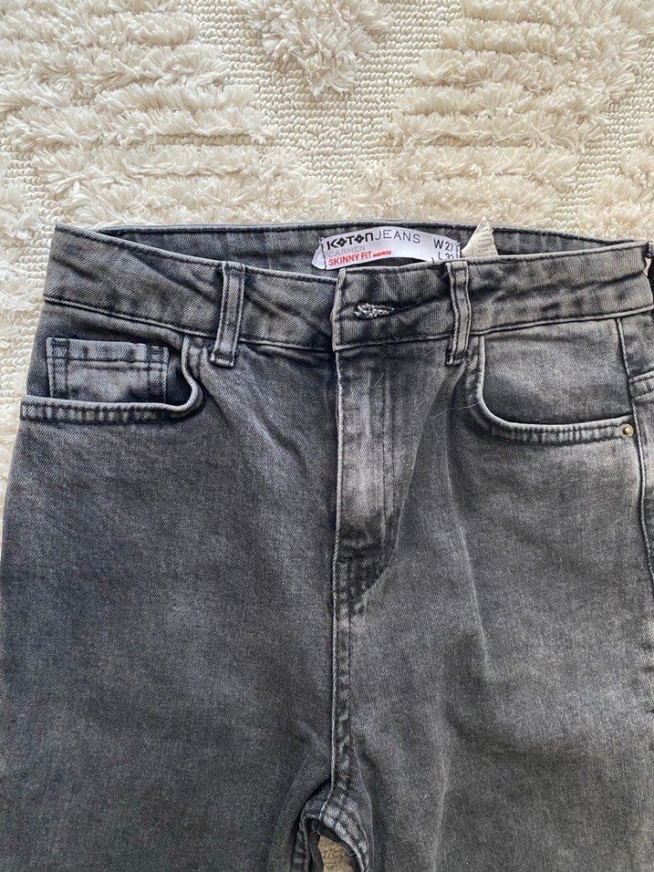 Gri Kadın Denim Skinny Fit Jean - Görsel 3