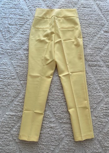 Sarı Midi Kumaş Kadın Pantolon - Görsel 7