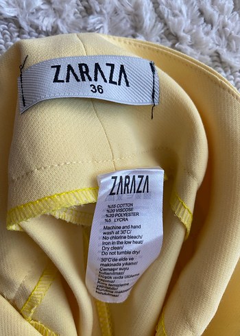 Sarı Midi Kumaş Kadın Pantolon - Görsel 5