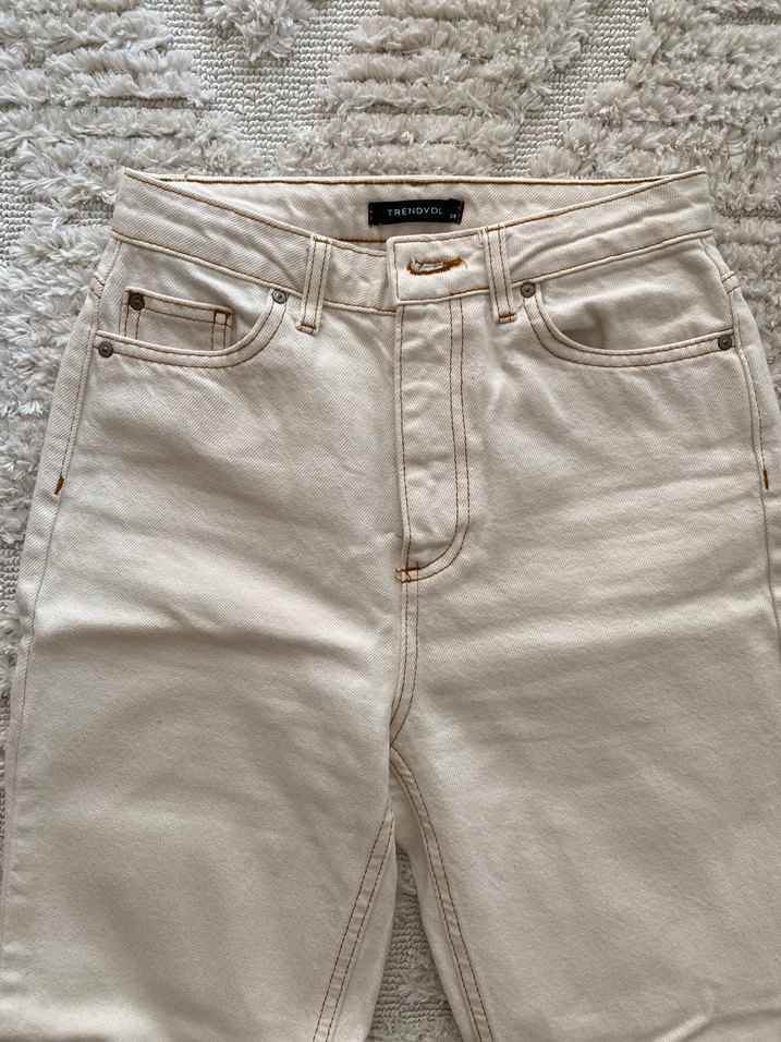 Bej Kadın Kot Pantolon - Görsel 2