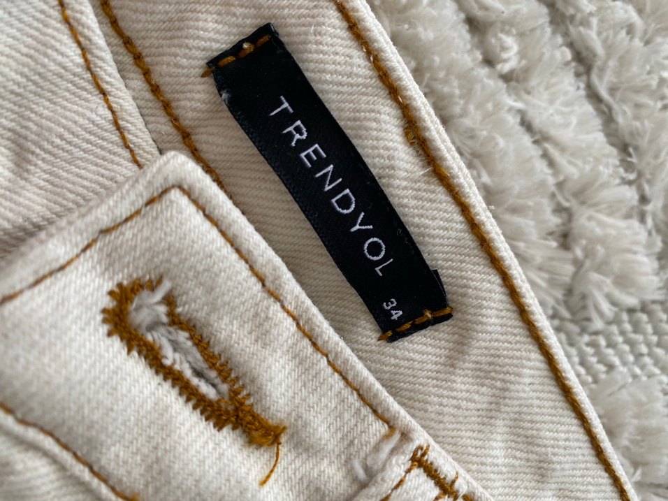 Bej Kadın Kot Pantolon - Görsel 5